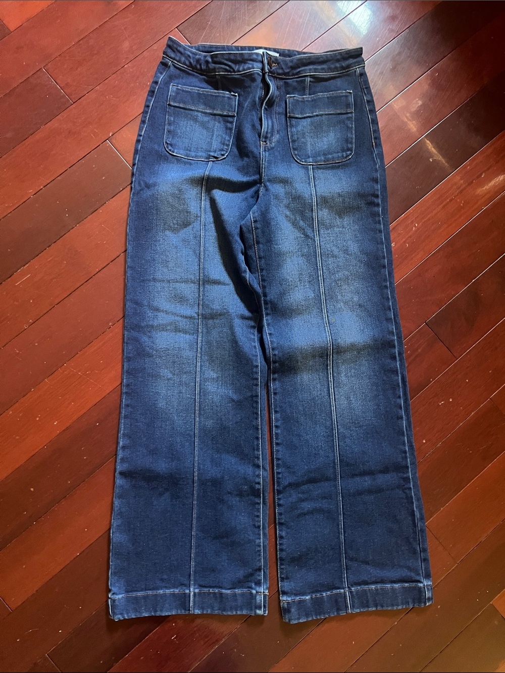 Lauren Conrad high waist wide leg Dark Blue Denim trousers size 12